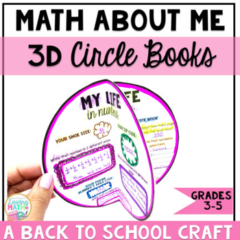 Math About Me -3D Circle Books - Back to School Math Craft EDITABLE and DIGITAL