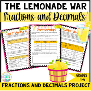 Decimals and Fractions Math Project "The Lemonade War"