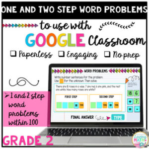 One and Two Step Word Problems Grade 2 Google Slides