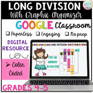 Long Division with Grid Graphic Organizer Google Classroom