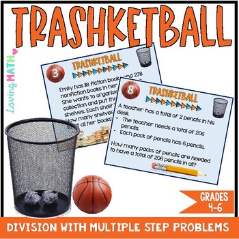 Long Division Game - Word Problems with Multiple Steps - TRASHKETBALL