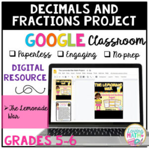 Decimals and Fractions for GOOGLE Classroom