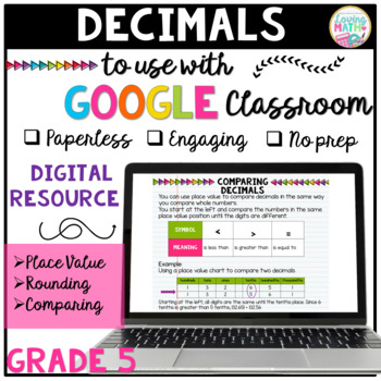 Decimals Digital Math Centers - Decimal Place Value & Rounding