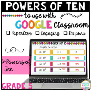 5th Grade Powers of Ten Digital Math Centers