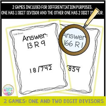 Long Division Games Scavenger Hunt DIFFERENTIATED