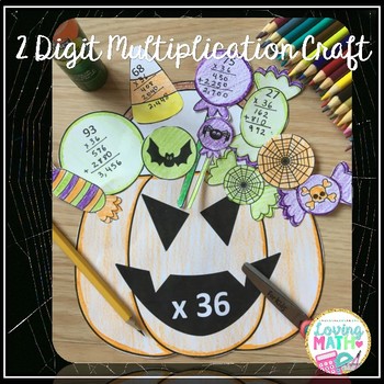 Halloween Math Craft 2 Digit by 2 Digit Multiplication