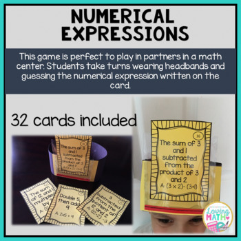 Writing Numerical Expressions Game 5.OA.2 - Headbands
