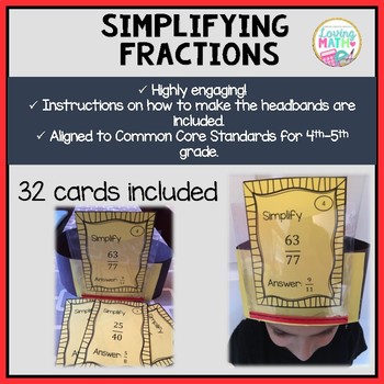 Simplifying Fractions Game - Headbands