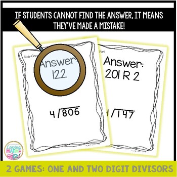 Long Division Games Scavenger Hunt DIFFERENTIATED