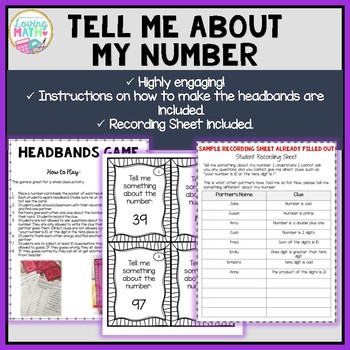 Number Sense "Tell Me About My Number" - Headbands Game