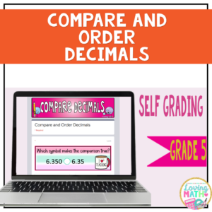 5th Grade Compare and Order Decimals Quiz Google Classroom