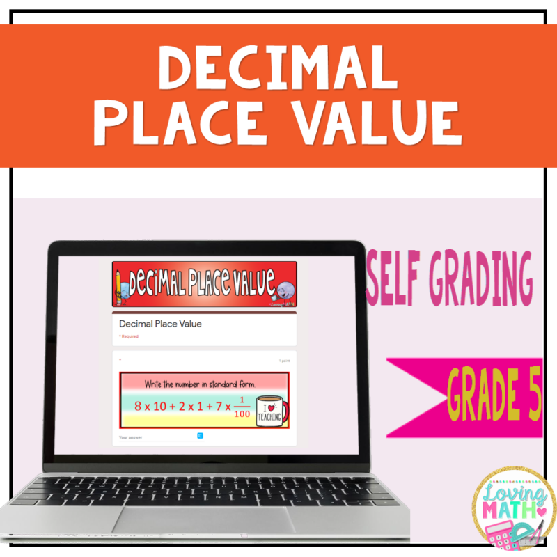 5th Grade Decimal Place Value Quiz Google Classroom