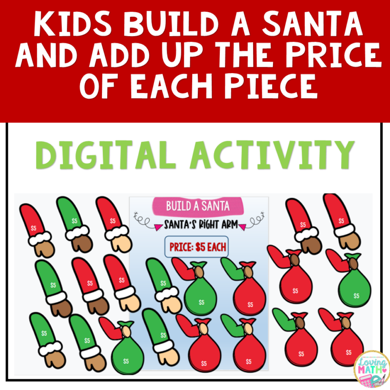 Christmas Math Build a Santa Google Slides Addition