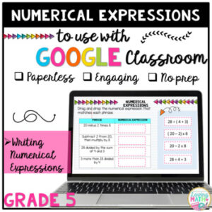 5th Grade Writing Numerical Expressions