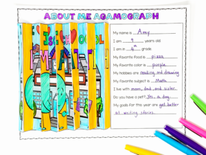 BACK TO SCHOOL CRAFT ABOUT ME ACTIVITY AGAMOGRAPH