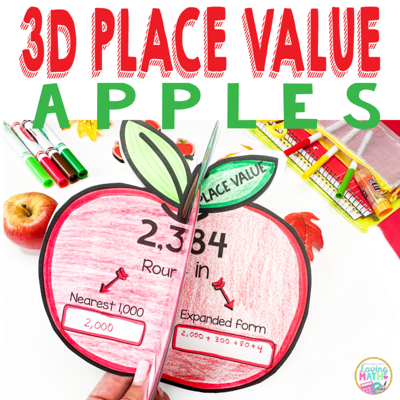 Place Value Math Craft - 3D Apple Craft